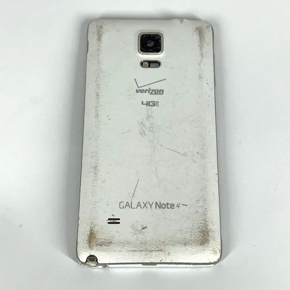 Samsung Galaxy Note 4 (SM-N910) 32gb White - Bad Screen - POWERS ON - FOR PARTS